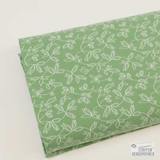 [ZA-503184-03] Jersey Print Blaadjes Groen/Wit