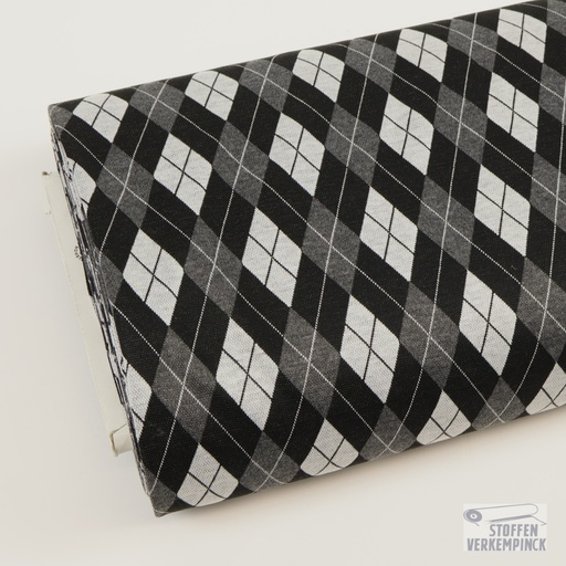 [ZA-902918-03] Jacquard Jersey Wieber Grijs/Zwart/Wit