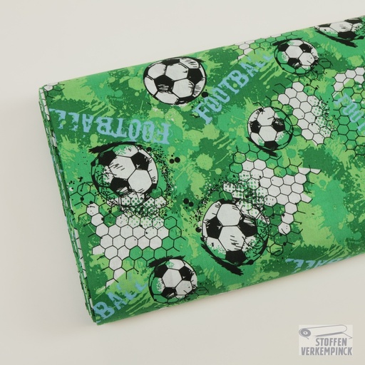 [ZA-030206-01] Popeline Voetbal Groen