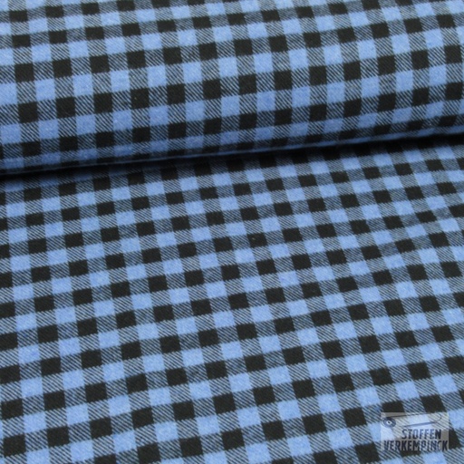 [ZA-902955-03] Flanelle Karo Zwart/Blauw 