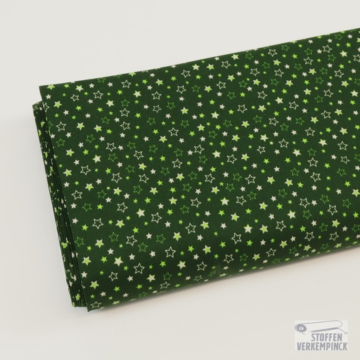 [ZA-4700-2] Katoen Kerst Sterretjes Groen