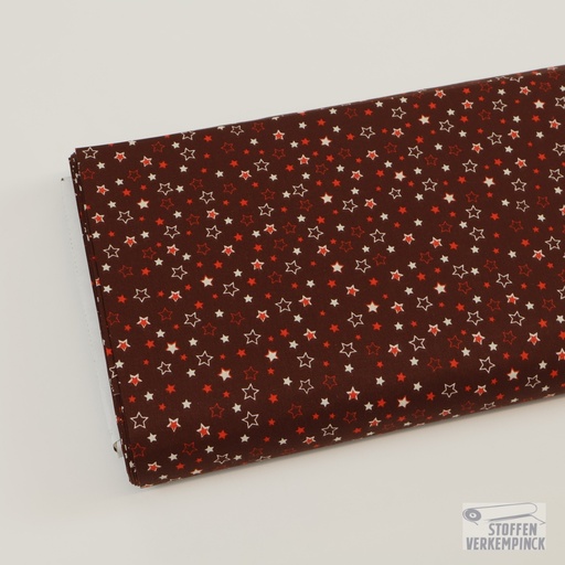 [ZA-4700-4] Katoen Kerst Sterretjes Bordeaux