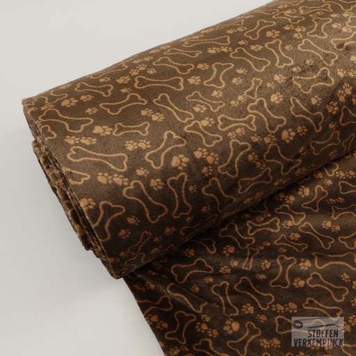 [ZA-902741-04] Wellness Fleece Print Bones & Paws Bruin/Beige