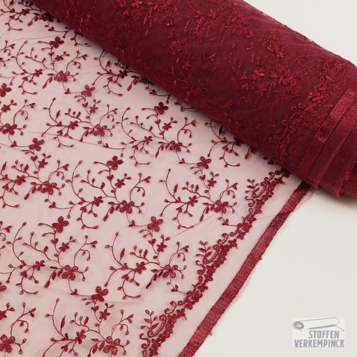 [ZA-501784-07] Broderie Tule Bordeaux