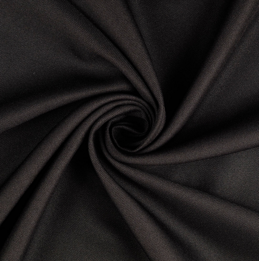 [ZA-005704-02] Gabardine Soepel Polyester Zwart
