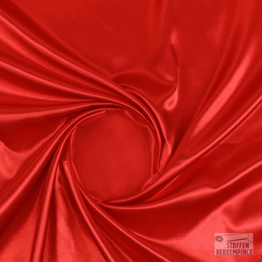 [ZA-005955-06] Satijn uni Pl/Co Geruwd Rood