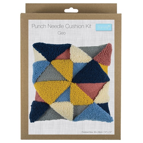 [DI-GCK121] Punch needle set kussen 40cm x 40cm incl. kussenrug met rits : Géo
