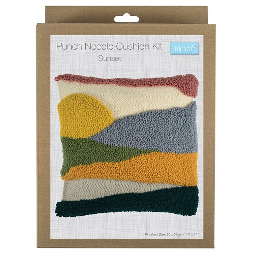 [DI-GCK122] Punch needle set kussen 40cm x 40cm incl. kussenrug met rits : Sunset