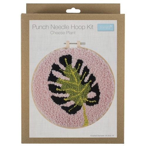 [DI-GCK197] Punch needle set met borduurring 20,3cm : Cheese Plant