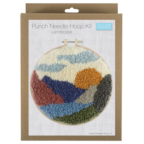 [DI-GCK190] Punch needle set met borduurring 20,3cm : Landschap