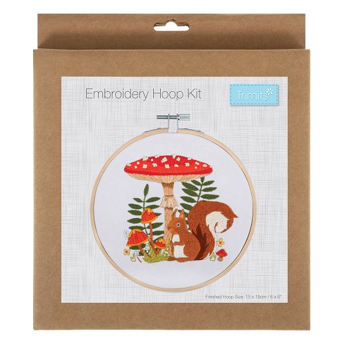 [DI-TCK078] Borduur kit met borduurring 15cm : Eekhoorn