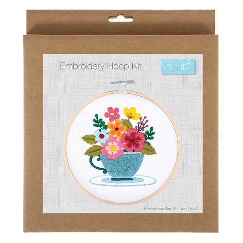 [DI-TCK077] Borduur kit met borduurring 15cm : Lentebloemen