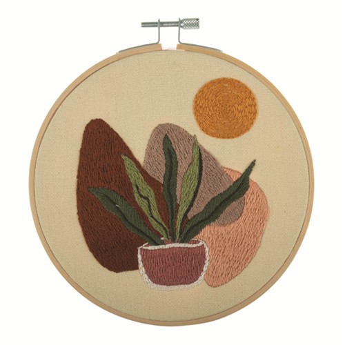[DI-TCK049] Borduur kit met borduurring 15cm : Natuur