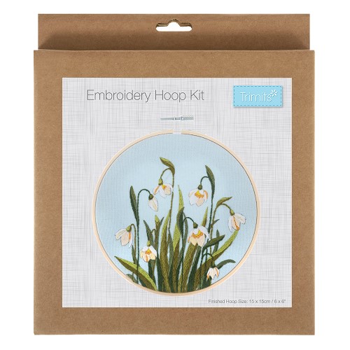 [DI-TCK075] Borduur kit met borduurring 15cm : Sneeuwklokjes