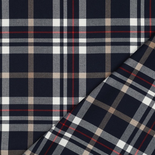 [VE-03036-064] Stretch Tartan Check Marine