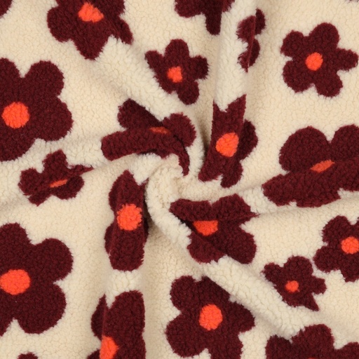 [VE-03716-001] Teddy Flowers Ecru/Wine