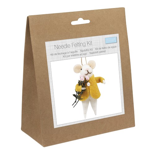 [DI-TCK084] Naaldvilt Kit Muis met bloemen 7 x 12,5cm