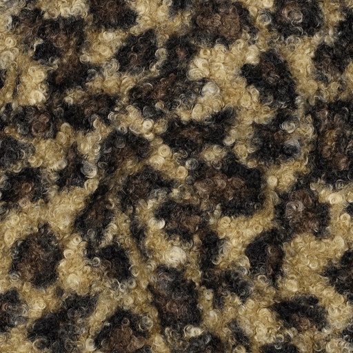 [VE-03804-001] Bouclé Teddy Leopard Bruin/Beige