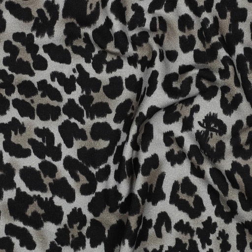 [VE-05443-001] Jersey Viscose Digital Animal Black/Brown