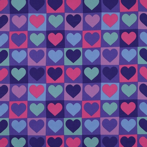 [VE-05577-005] Fine Popeline Hearts Purple