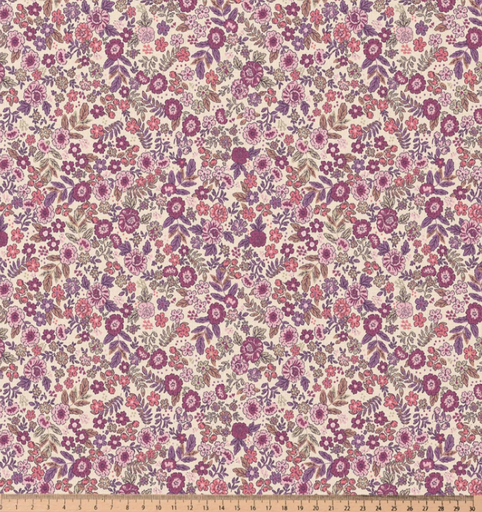 [DO-BARBARA-ECRUVIOLET] Katoen "Barbara" Ecru/violet