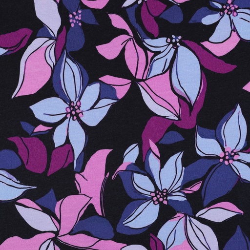 [VE-05634-003] Jogging Digital Blue/Pink Flower on Navy