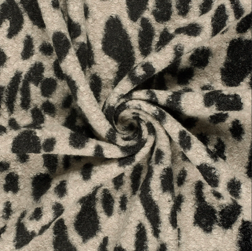 [NO-24133-052] Bouclé Animal Ecru/Black