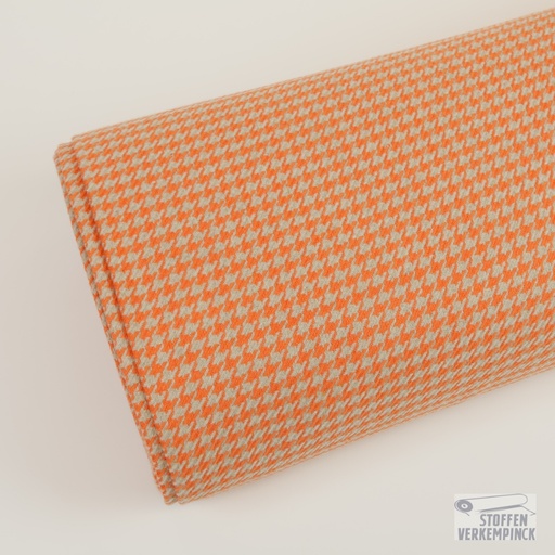 [POL-411042-20] Mantelstof Pied de Cocq Beige/Orange