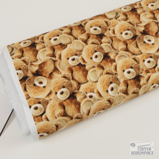 [QT-K60080-550] French Terry Digital Bears Brown