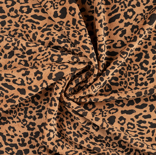 [QT-Q22818-057] Stretch Corduroy Washed Leopard Caramel
