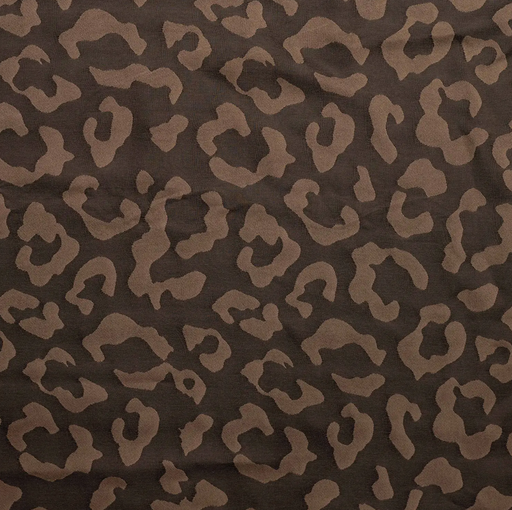 [QT-Q22852-690] Viscose/Polye. Jacquard Leopard Black/Brown