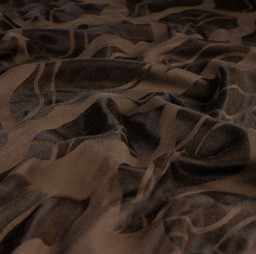[QT-Q22853-690] Viscose/Polye. Jacquard Curly Black/Brown