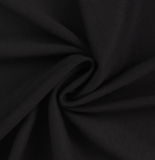 [QT-RS0368-069] Boordstof 2/1 Rib Black