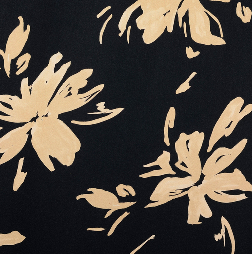[HE-211905-0008] Viscose Satin Digital Beige Flowers