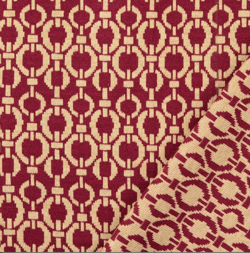 [HE-211959-0804] Jersey Jacquard Geo Bordeaux/Beige 