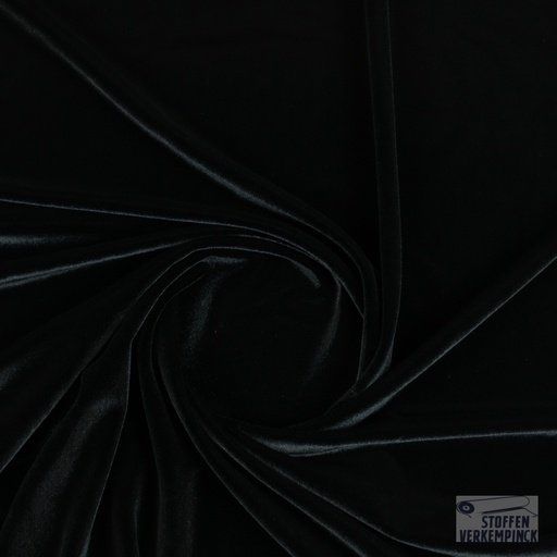 [JO-3780-61] Fluweeljersey met Lycra Black
