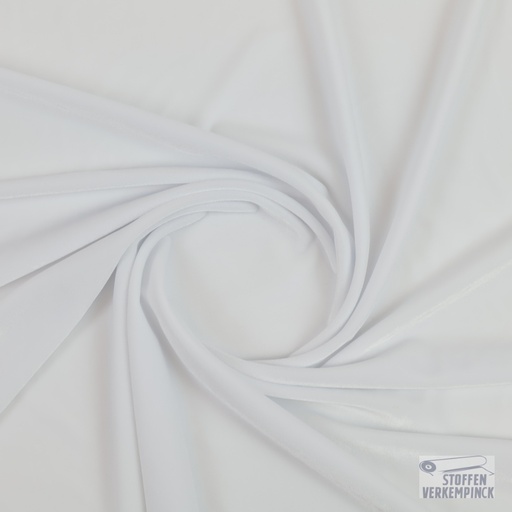 [JO-3780-45] Fluweeljersey met Lycra White