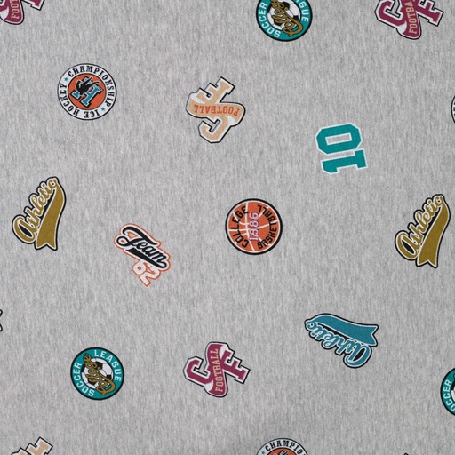 [QT-K22002-650] Jogging Print Patches Light Grey Melange