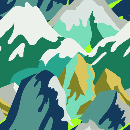 [QT-K20104-942] French Terry Brushed Mountains Petrol