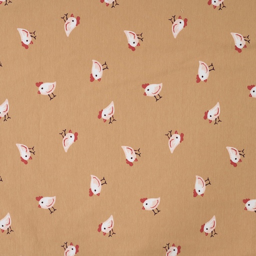 [QT-K10356-522] Jersey Katoen Little Chickens - Beach Sand