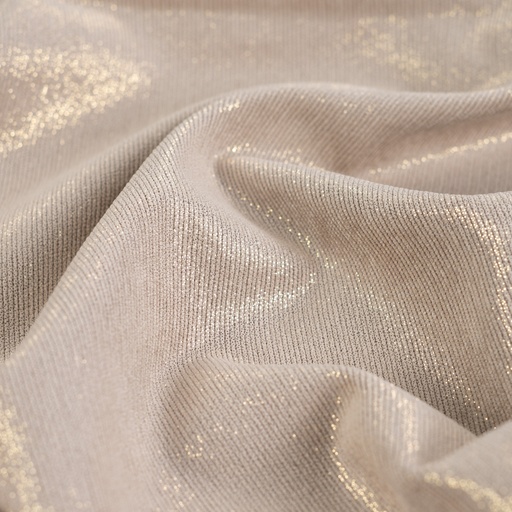 [QT-K48094-520] Corduroy Foil Sand/Gold