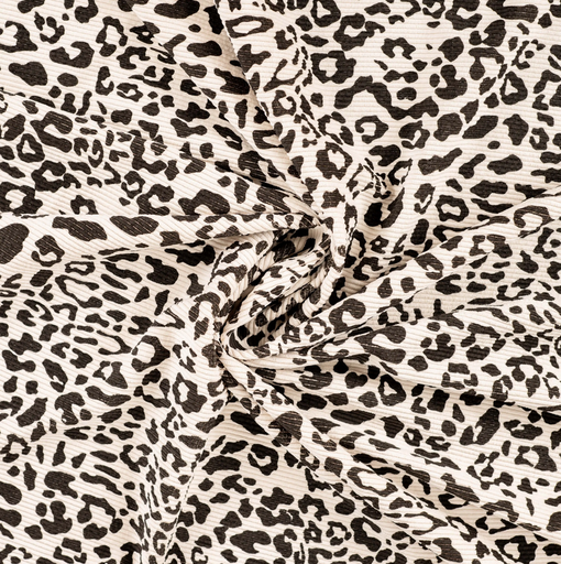 [QT-Q22818-511] Stretch Corduroy Washed Leopard Black/Off White
