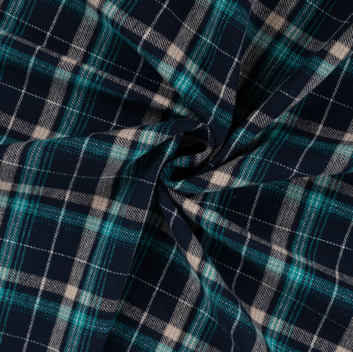 [QT-K48107-942] Flanel Tartan Marine/Petrol