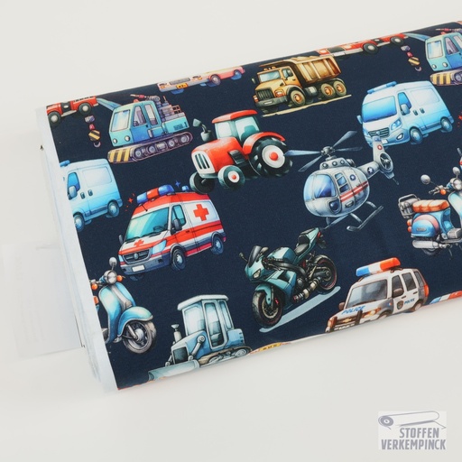 [QT-K60057-690] French Terry Digital Transport Navy