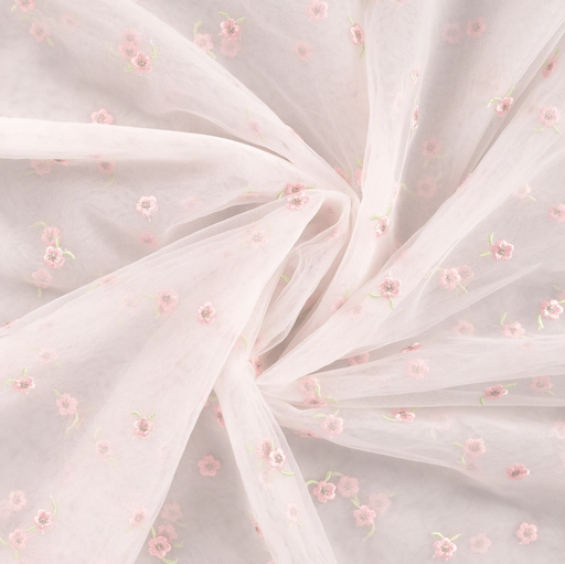 [QT-K49004-110] Broderie Nylon Mesh Little Rose Flowers