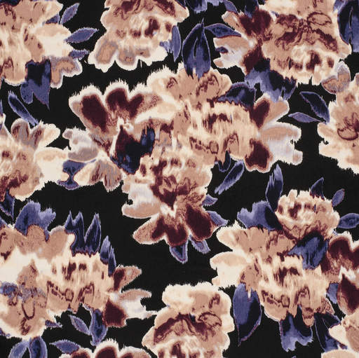[NO-24026-014] Polye. Satin Velvet Floral Old Rose