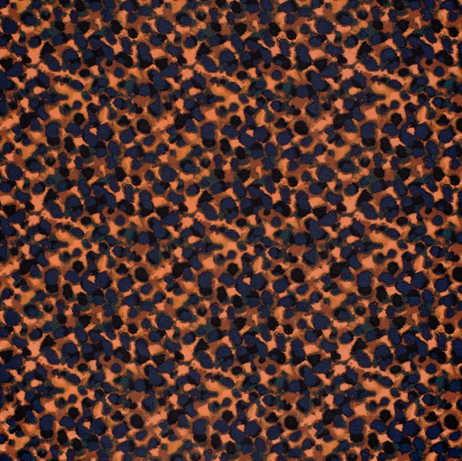 [NO-24038-038] Jersey Viscose Spots Orange/Navy