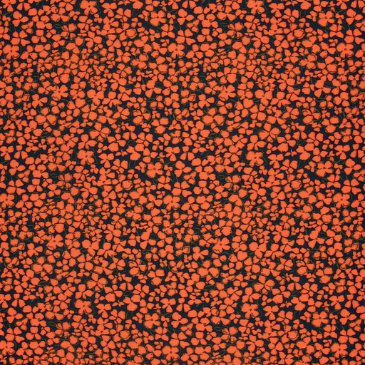 [NO-24069-008] Viscose/Nylon Small Flower Orange/Navy