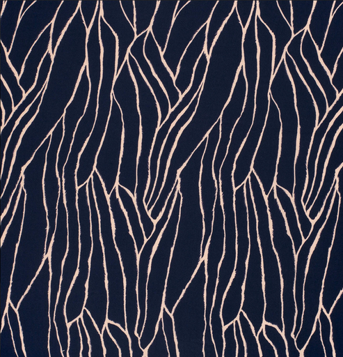 [NO-24084-008] Viscose Twill Abstract Lines Marine