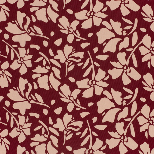 [NO-24085-018] Jersey Visco/Nylon Moderne Bloem Bordeaux
